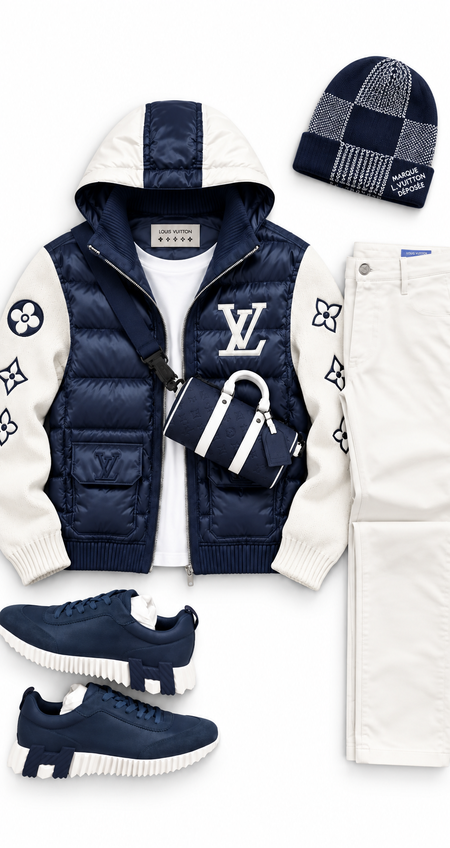 LV Navy & Cream